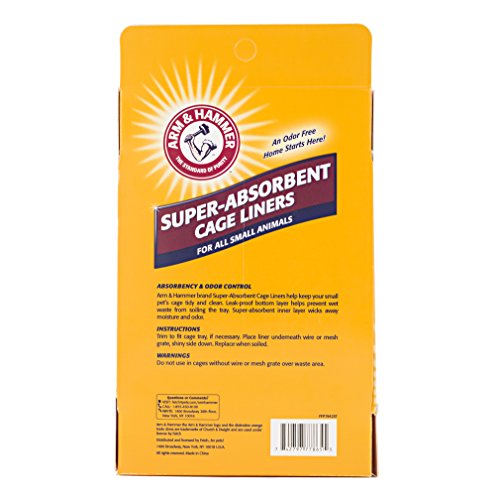 Arm & Hammer Super Absorbent Cage Liners for Guinea Pigs, Hamsters, Rabbits & Small Animals, Odor Control Cage Tray Liners for Wire or Mesh Grate Cages, Trim to Fit, 7 Count - size: 7 Count (Pack of 1)