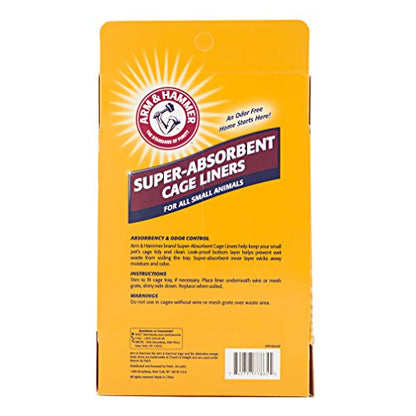 Arm & Hammer Super Absorbent Cage Liners for Guinea Pigs, Hamsters, Rabbits & Small Animals, Odor Control Cage Tray Liners for Wire or Mesh Grate Cages, Trim to Fit, 7 Count - size: 7 Count (Pack of 1)