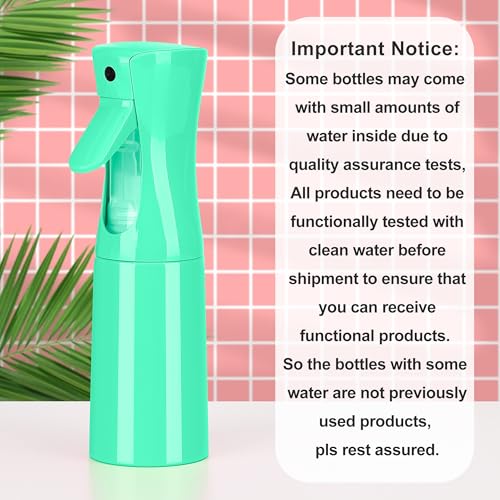 (Green Hair Mister Spray Bottle,Spray Water Bottle Fine Mist Refillable Plants（6.8OZ /200ML） Barber，Showering Pets, Plants, travel, Ironing and Cleaning ﻿ ﻿ ﻿(Continuous Spray) - color: Green
