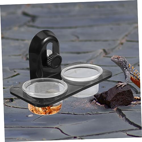 YARNOW Reptile Feeder Water and Food Bowl Container Durable Dual Compartment Basin for Lizards Turtles Geckos and Screw Type Design for Easy Feeding