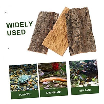 BESPORTBLE 2pcs Bark Aquarium Decor for Reptiles Safe and Wear-Resistant Terrarium Background for Fish Tanks and Reptile Habitats Each