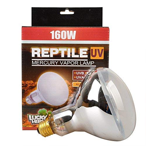 LUCKY HERP Reptile UVA UVB Mercury Vapor Bulb Lamp,Screw Thread,160 Watt (Coated) - color: Coated