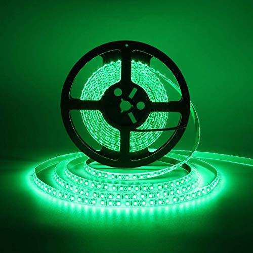 600 LEDs Light Strip Waterproof, SUPERNIGHT 16.4FT Green LED Rope Lighting Flexible Tape Decorate for Bedroom Boat Car TV backlighting Holidays Party (Green) - color: Green