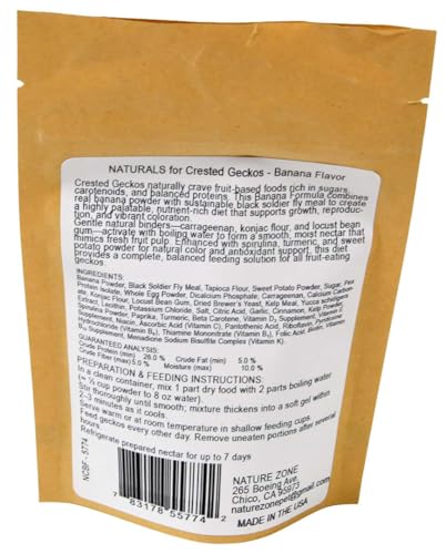 Nature Zone Natural Crested Gecko Food Complete Diet -RIPE Banana, 2 oz / 56 G