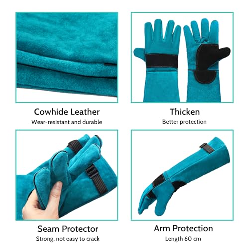 23.6 in Animal Handling Gloves, Bite Proof Scratch Resistant