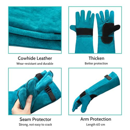 23.6 in Animal Handling Gloves, Bite Proof Scratch Resistant