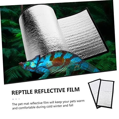 ibasenice 2Pcs Insulation Mat for Snakes Lizards Heated Pad with Reflective Film for Reptile Winter Care Under Tank Heating