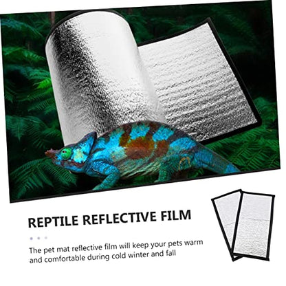 ibasenice 2Pcs Insulation Mat for Snakes Lizards Heated Pad with Reflective Film for Reptile Winter Care Under Tank Heating