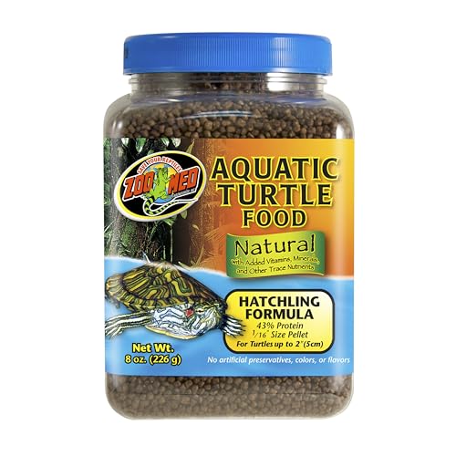 Zoo Med Natural Aquatic Turtle Food - Hatchling Formula (Pellets) 8 oz - Pack of 6