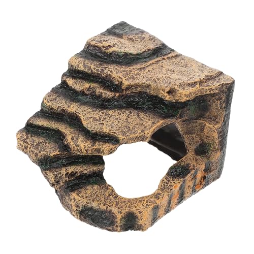 Generic Pet Products Climbing Platform Bridge Aquatic Turtle Tank Fish Tank Decoration Reptisoil Animal Sea Turtle Rock Reptile Canister Kit Tortoise Supplies Fish Tank Supply Resin Coffee - color: Coffee