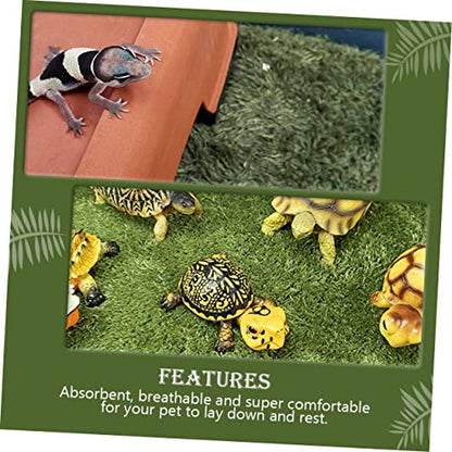 Reptile Moss Carpet for Amphibians and Tortoises Moisture Retaining Artificial Lawn Mat for Crawl Pets for Terrarium Decoration and Habitat Simulation