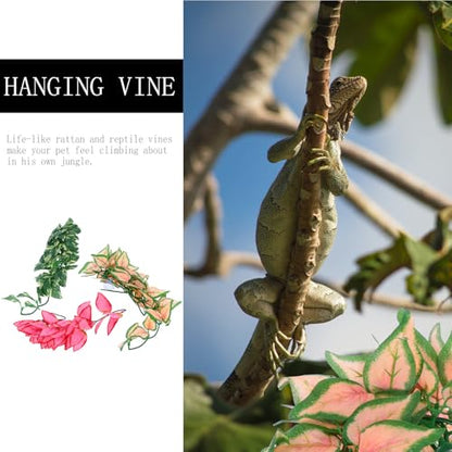 BESPORTBLE 3pcs Artificial Climbing Plants Bendable Simulation Vines 30cm Artificial Rattan Jungle Vines for Reptile Habitat Decor Terrarium Snakes Lizards Chameleons