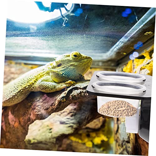 1Set Reptile Feeding Ledge Water Feeder Durable Reptile Tank Supplies with Suction Cups for Easy Installation for Geckos Lizards and Amphibians