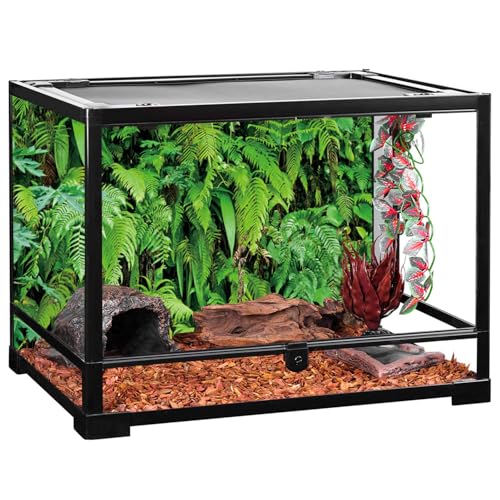 AWERT 48x24 inches Tropical Plants Terrarium Background Tropical Leaves Aquarium Background Rainforest Reptile Habitat Background Polyester Background