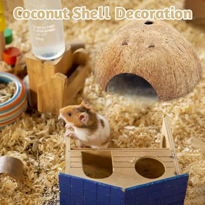 PINVNBY 6 PCS Natural Coconut Reptile Hideouts Lizard Coco Hut Hermit Crab Hut Aquarium Fish Hide Cave Spider Snail Climber Toys - size: 6 PCS Smooth Surface