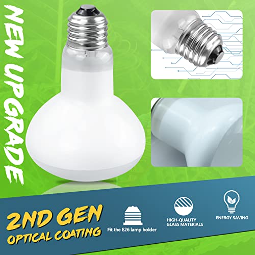 LUCKY HERP 4 Pack 100W Reptile Heat Lamp Bulb (2nd Gen), Amphibian Basking Light Bulb, Reptile Daylight Bulb for Turtle, Bearded Dragon, Lizard Heating Use - size: 100
