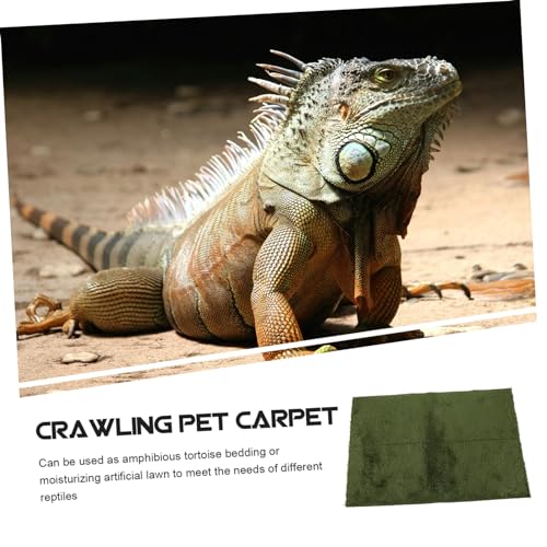 BESPORTBLE Reptile Carpet Mat for Bearded Dragons and Lizards Washable Terrarium Liner Comfortable Bedding Wear-Resistant Faux Grass for Reptile Habitats - size: 60.00X40.00X0.50CM