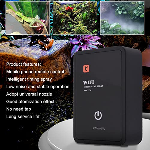 Fdit Reptile Humidifier, Tuya Remote Control Atomizatio with Timer for Terrarium Paludarium Vivarium (USA Plug)