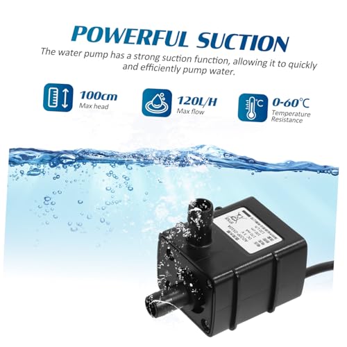 Kisangel USB Mini Submersible Water Pump Quiet Operation Pet Fountain Pump for Cat Water Table Aquarium and Fish Tank Compact and Portable Design with Strong Suction Function