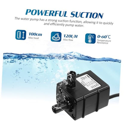 Kisangel USB Mini Submersible Water Pump Quiet Operation Pet Fountain Pump for Cat Water Table Aquarium and Fish Tank Compact and Portable Design with Strong Suction Function