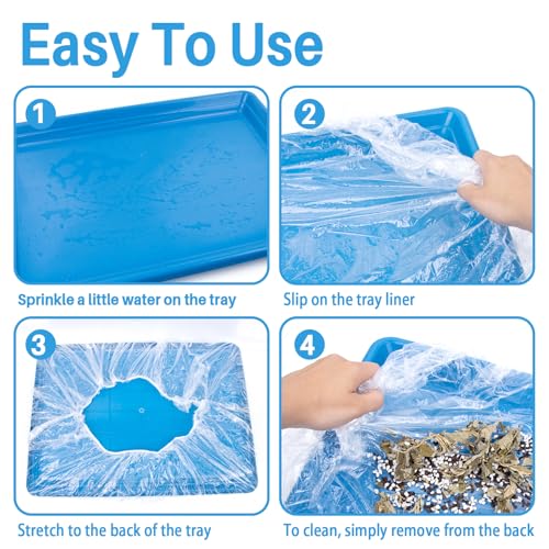 RAINFLOW Clear Plastic Disposable Cage Liner - 20PCS Rabbit Litter Box Liners Waterproof Elastic-Edged Universal Small Animal Cage Liner Bag for Bunny Bird Hamster Hedgehog Guinea Pig (19.6x27.5inch)