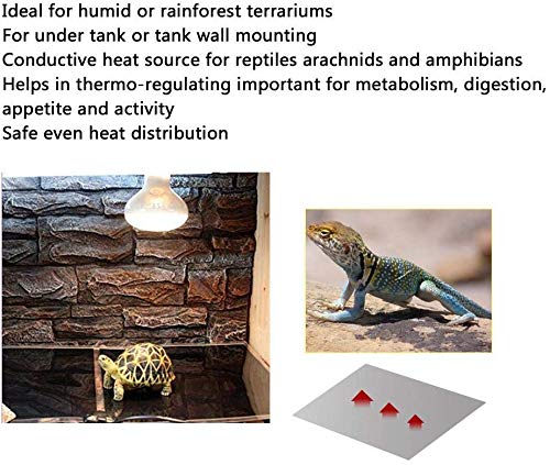 Reptile Heating Pad with Temperature Adjustment, 110V Non-Adhesive Heat Mat for Reptiles Tortoise Snakes Lizard Gecko Hermit Crab Turtle Amphibians - 7W Terrarium Heat Pad - size: 11 x 6 IN
