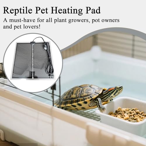 Reptile Heating Pad - 15x14cm Electric Waterproof Under Tank Heater,Spider Snake Aquarium Heating Pad,for Pets, Small Animals, Seedling, Plants, Lizard, Frogs