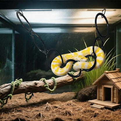 Snake Climbing Rings, Snake Climbing Chain for Ball Python Hoop & Corn Snake, Adjustable Playground Reptile Tank Accessories for Garter Snakes, Lguana, Lizards, Gecko, Chameleons, Parrot