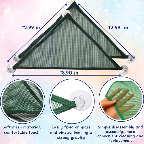 Bearded Dragon Reptile Hammock Enrichment Cage Accessories, Bearded Dragon Feeder Ball and Breathable Mesh Hammock, Lizard Hammocks Lounger Bed Rest and Feed Toy, Reptile Tank Accessories (Red)