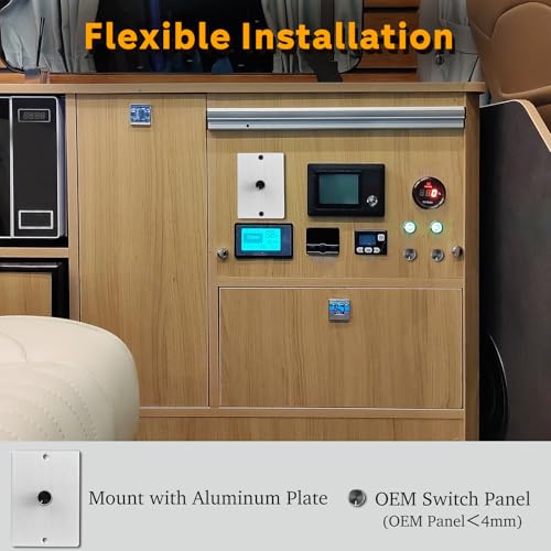 12 Volt PWM LED Dimmer Switch 15A 180W, Push On/Off, Rotary Knob Dimming,12V/24V Light Dimmer for RV Boat Truck Camper Van Trailer Light Fixture, LED Strip Lights (High Side, Silver Panel) - color: High Side, Silver Panel