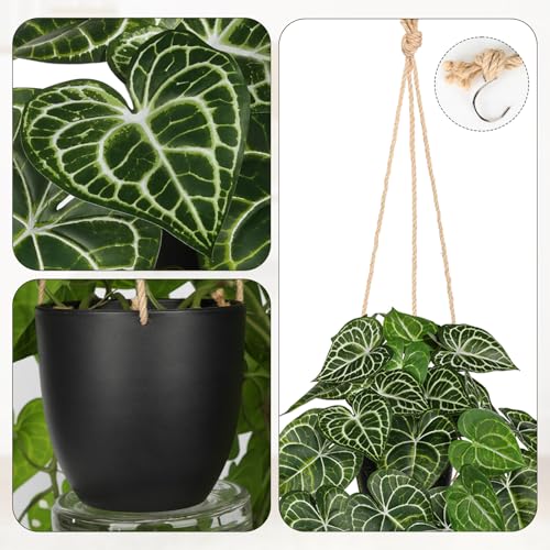 Large Fake Hanging Plants in Pot with Hook, 37" Artificial Hanging Pothos Long Vines Plants, Fake Potted Greenery Plant for Room Wall Living Room Bathroom Kitchen, Big Faux Ivy Houseplants for Shelf - color: # Pothos