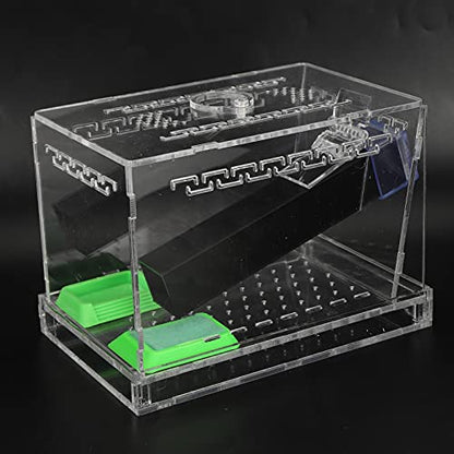 Acrylic Cricket Feed Box with Observation Window for Reptile Terrarium Insect Care Kit, Non-Toxic Material for Easy Cleaning, Tank Box for - size: S