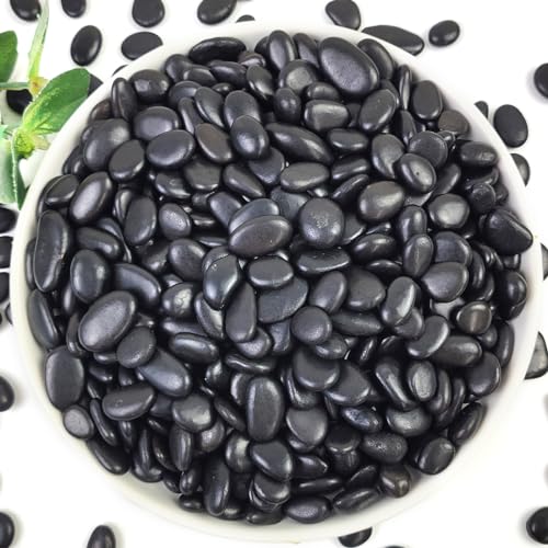 YISZM 5LB Succulent and Cactus Black Pebbles, 3/8 Inch Natural Decorative Polished Stones, River Rocks for Indoor Plants, Vases, Planters and Outdoor Gardening - color: Black, size: 5 Pounds