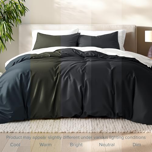 Bare Home Bedding Duvet Cover Extra Long Size - Premium 1800 Super Soft Collection - Lightweight, Cooling Duvet Cover - Soft Breathable Bedding (Twin/Twin XL, Black) - color: 02 - Black (No Comforter), size: Twin/Twin XL