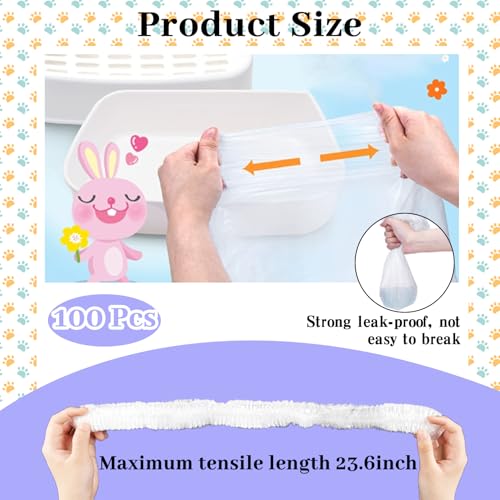 BNOSDM 100 PCS Rabbit Cage Liners Disposable Guinea Pig Cage Liner Hamster Tray Liner Plastic Small Animals Bedding Waste & Litter Pan Bag Universal Toilet Film for Bunny Hedgehog Ferret Rat - color: Transparent-100 Pcs