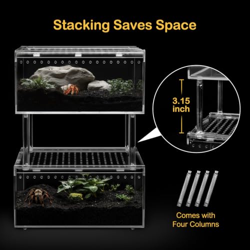 Small Reptile Terrarium Kit,Escape Proof Tarantula Enclosure,PC Starter Hermit Crab Tank,Spider Habitat for Praying Mantis Cage,Frog Vivarium,Insect House,Jumping Spider Cribs,Lizard Container - size: Small(7.8x5.9x3.9inch)