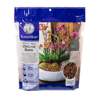 SuperMoss (23110) Orchid Potting Bark, 100% Natural Douglas Fir Bark, 1/4", 4 Quarts - size: 231 Cu. In., style: 1/4"