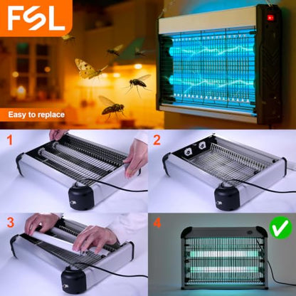 FSL BL T8F10W 365nm UV Black Light 13Inch Tubes 6-Pack for 20W Device | Next‑Generation 365nm Narrow-Spectrum;Widely compatible; Low light attenuation