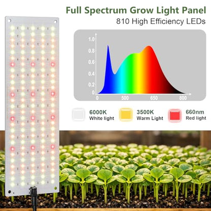LBW Plant Grow Light, 810 LEDs Full Spectrum Plant Lights for Indoor Growing, Ultra-Thin Panel Grow lamp for Under Cabinet Plant，4/8/12H Timer, 3 Lighting Modes, 10 Dimmable Levels, 6 Packs - size: 6 Packs