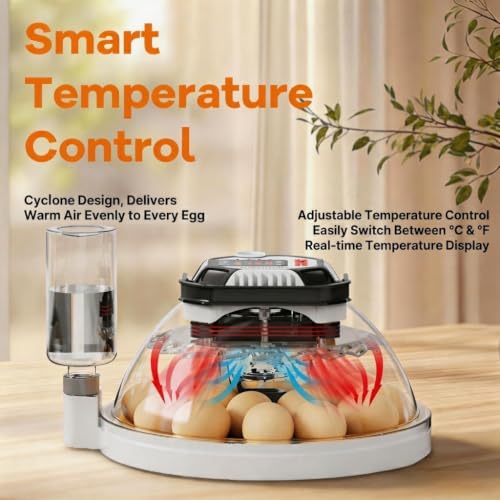 Incubators for Hatching Eggs, 12–18 Egg Capacity Digital Egg Incubator with Automatic Egg Turning and Accurate Humidity Control for Chicken, Quail, Duck