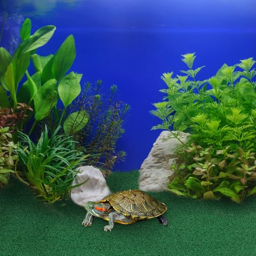 Luxshiny Realistic Fake Grass Mat Fish Tank Reptile Ramp Turf Artificial Grass Mat for Turtle Basking Aquatic Terrariums Outdoor Indoor Use