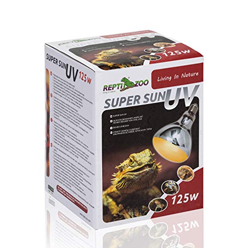 REPTI ZOO 125W Reptile Heat Lamp - Full Spectrum UVA UVB Sun Lamp - Self-Ballasted Vapor Basking Spot Lamp/Bulb/Light for Reptiles and Amphibians - style: 125W