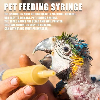 Baby Bird Feeding Syringe Set, Pet Parrot Milk Feeding Syringe with Tubes, Parrot Feeding Tubes Measuring Tools for Feeding Pets Scientific Industrial Labs… (20ml+60ml) - color: 20ml+60ml