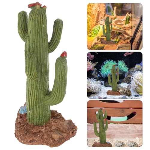 Reptile Terrarium Artificial Cactus Plants Habitat Decor Plastic Landscaping for Turtle Tortoise Lizard Gecko Bearded Dragon Tank