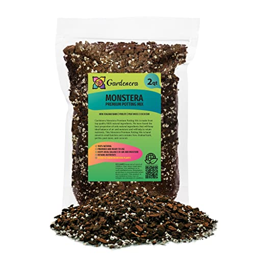 Premium Monstera Soil Mix by Gardenera - Perfect Drainage and Moisture Retention for Swiss Cheese Plant (2 Quart) - color: MONSTERA POTTING MIX, size: 2 Quart