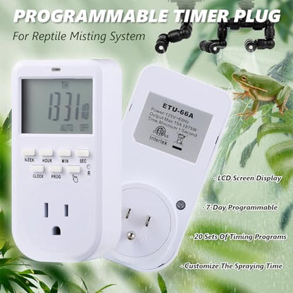 LANUEVA 2.5L Reptile Fogger + Reptile Misting System（with Timer）