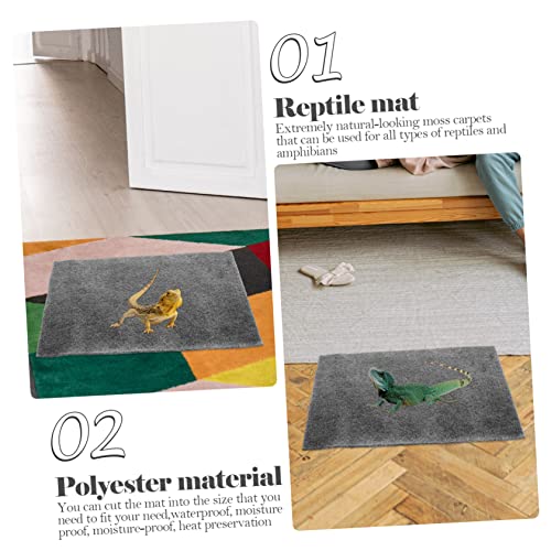 balacoo 2pcs Reptile Carpet Mat Convenient Snake Bedding Tortoise Bedding Absorbent Terrarium Liner for Lizards Geckos and Snakes Grey - color: Grey