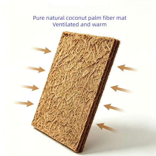 6 Pack Natural Coconut Fiber Reptile Carpet Laying Hen Nest Box Pads 10 x10 Nesting Box Liners for Lizard, Snake, Turtle, Birds, Bunny Habitat