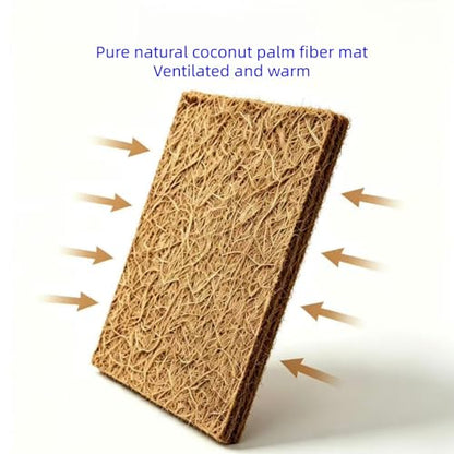 6 Pack Natural Coconut Fiber Reptile Carpet Laying Hen Nest Box Pads 10 x10 Nesting Box Liners for Lizard, Snake, Turtle, Birds, Bunny Habitat