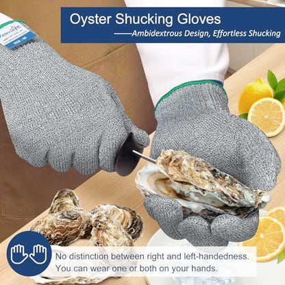 Dowellife Cut Resistant Gloves A9 Maximum Protection - Food Grade Kitchen & Chef Gloves for Food Prep, Knife Cutting, Mandoline Slicing, Butcher, Oyster Shucking, Fish Handling (X-Large) - color: Grey, size: X-Large (Pack of 1)